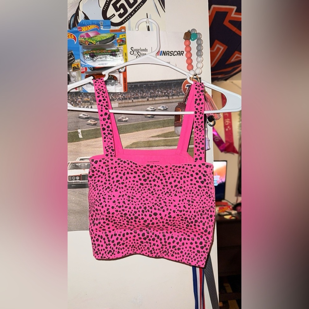 pink crop top